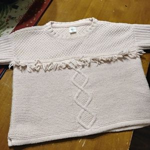 Baby Gap light pink fringe sweater